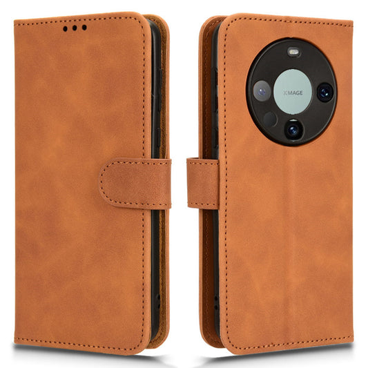 For Huawei Mate 60 PU Leather Wallet Stand Case Skin-touch Drop Protection Phone Cover