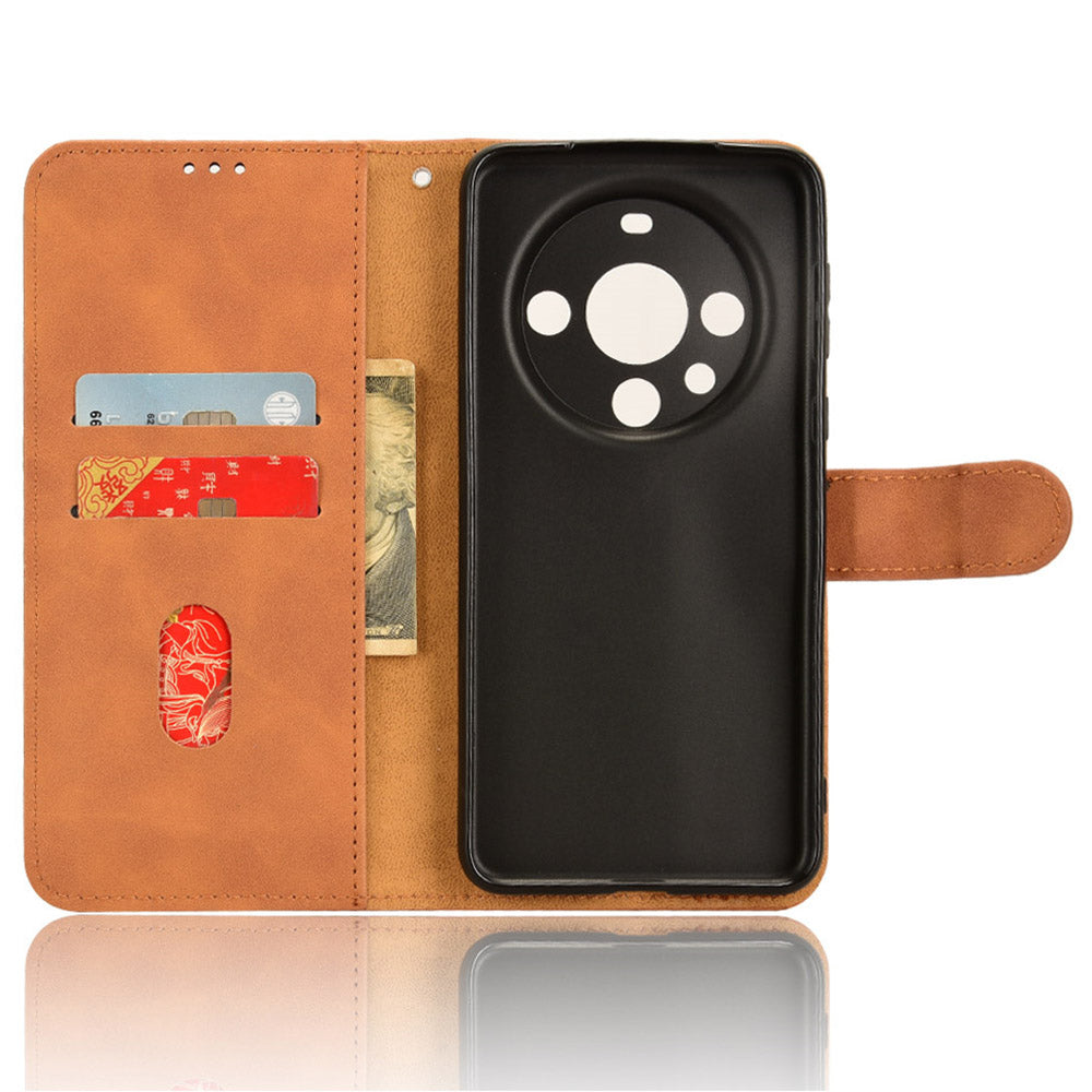 For Huawei Mate 60 PU Leather Wallet Stand Case Skin-touch Drop Protection Phone Cover