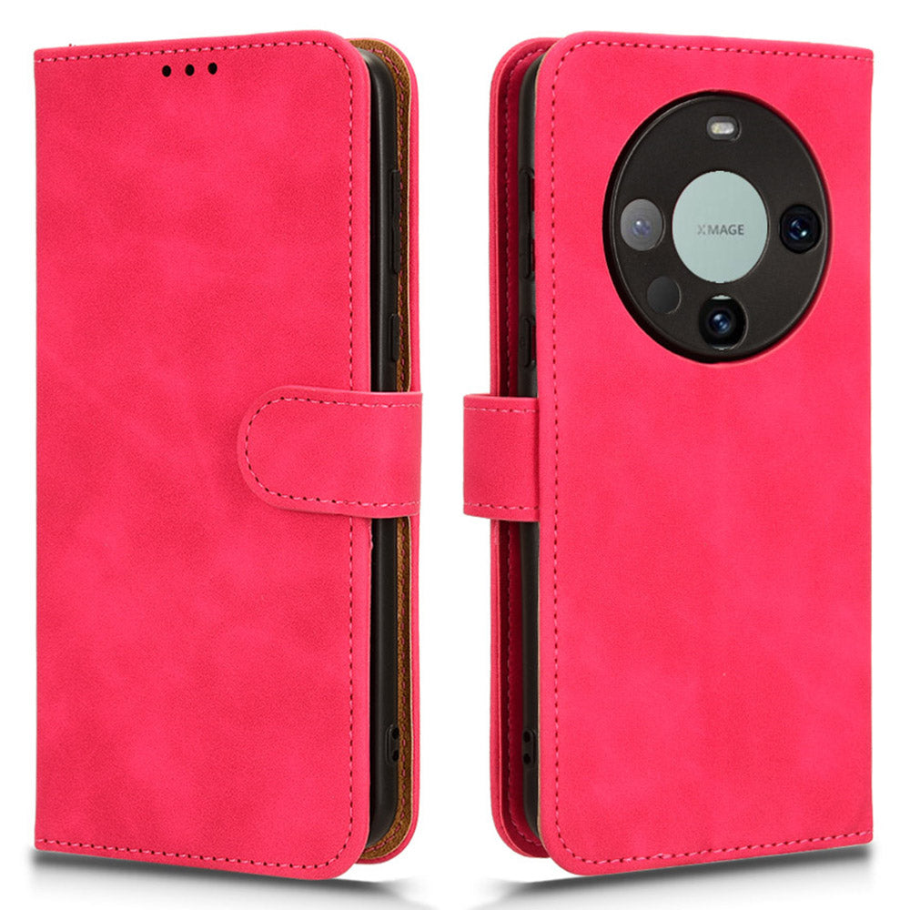 For Huawei Mate 60 PU Leather Wallet Stand Case Skin-touch Drop Protection Phone Cover