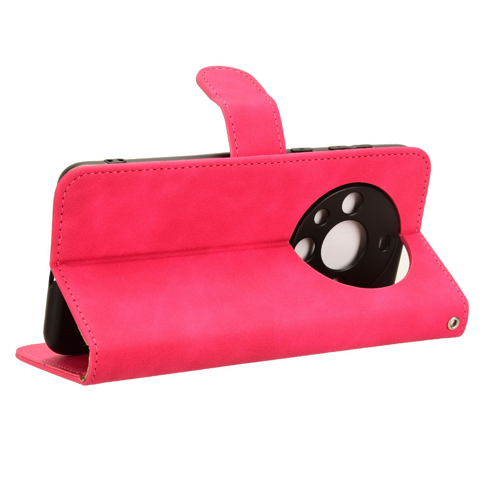 For Huawei Mate 60 PU Leather Wallet Stand Case Skin-touch Drop Protection Phone Cover