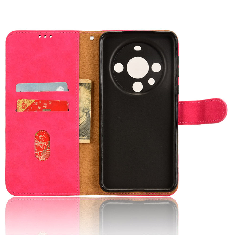 For Huawei Mate 60 PU Leather Wallet Stand Case Skin-touch Drop Protection Phone Cover