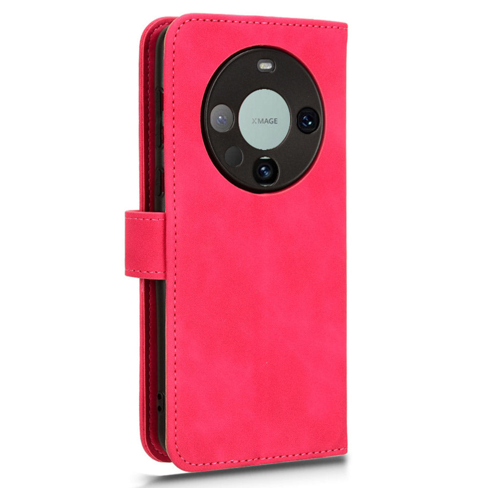 For Huawei Mate 60 PU Leather Wallet Stand Case Skin-touch Drop Protection Phone Cover