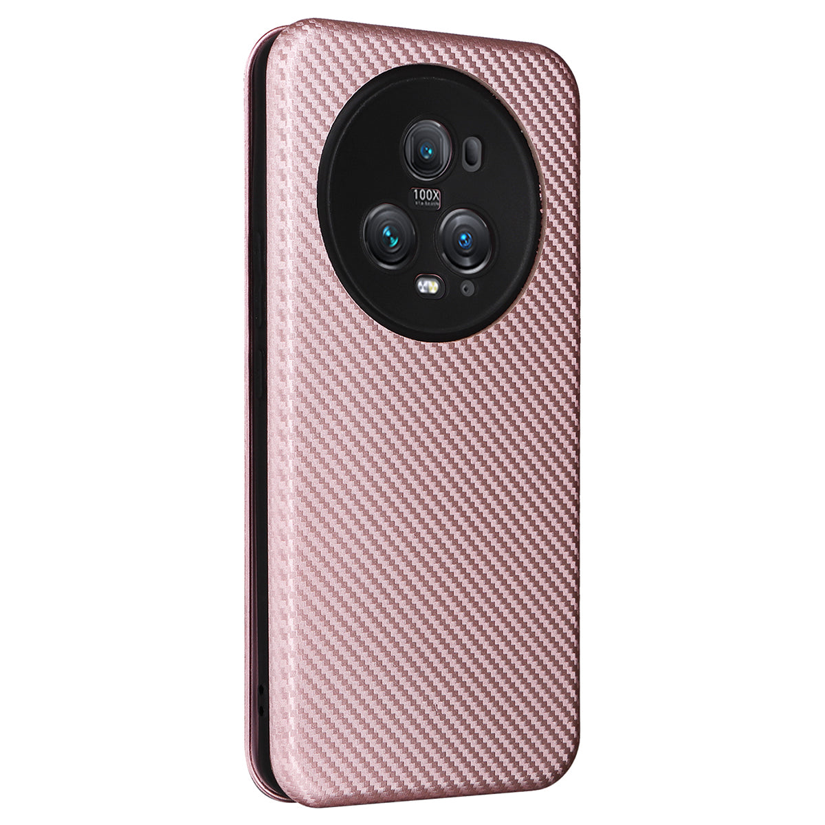 For Honor Magic5 Pro Carbon Fiber Texture Phone Case Leather Stand Cover with Card Slot