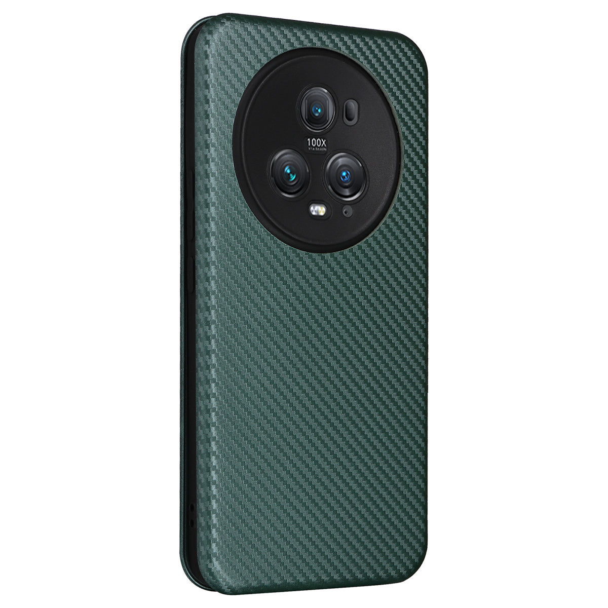 For Honor Magic5 Pro Carbon Fiber Texture Phone Case Leather Stand Cover with Card Slot