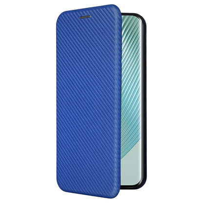 For Honor Magic5 Pro Carbon Fiber Texture Phone Case Leather Stand Cover with Card Slot