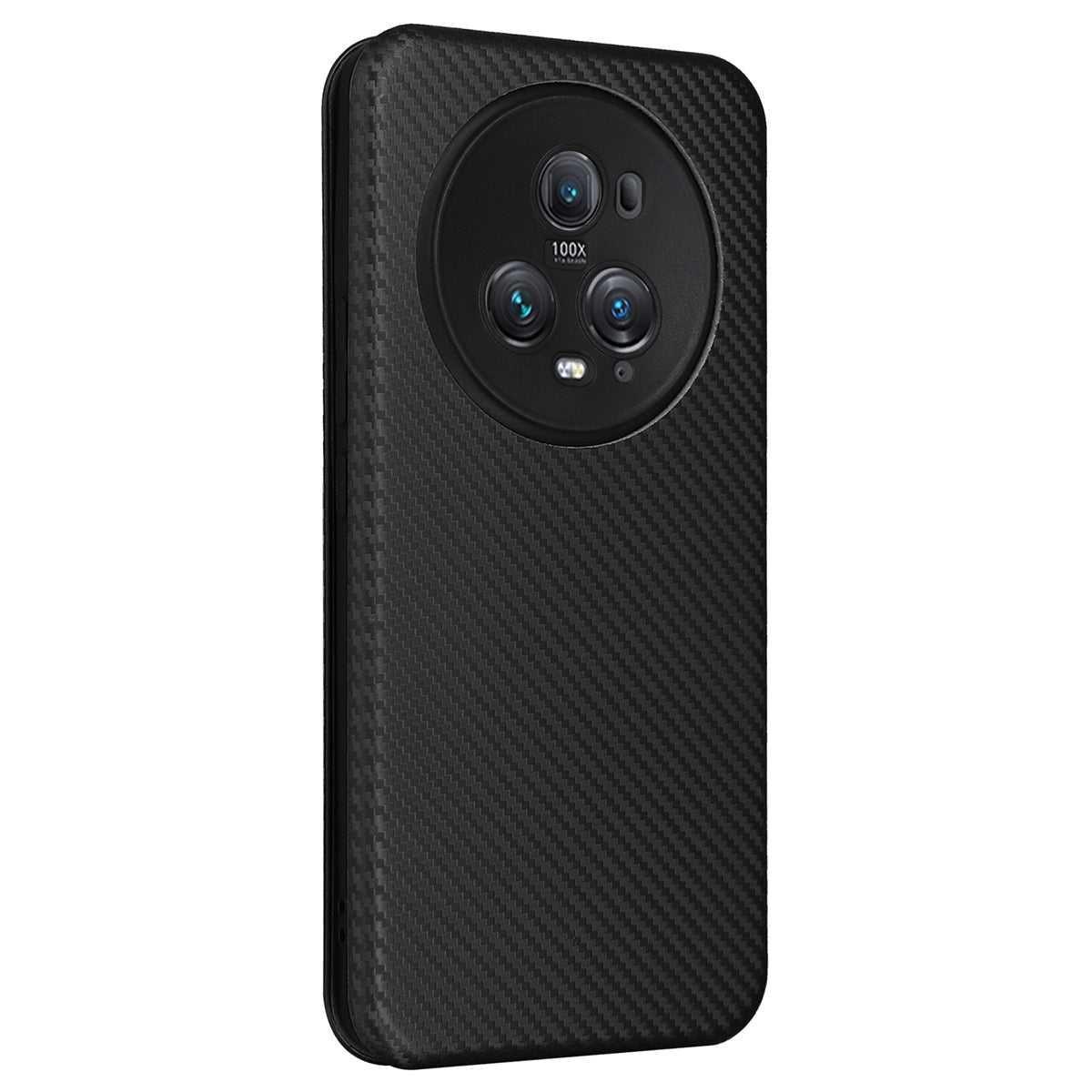 For Honor Magic5 Pro Carbon Fiber Texture Phone Case Leather Stand Cover with Card Slot