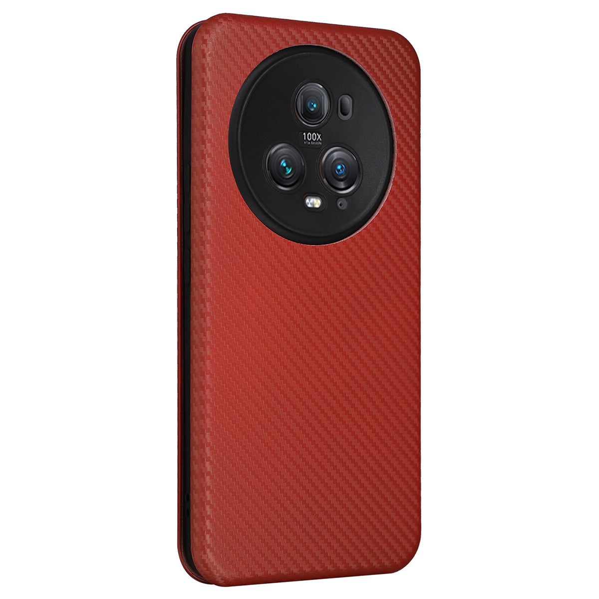 For Honor Magic5 Pro Carbon Fiber Texture Phone Case Leather Stand Cover with Card Slot