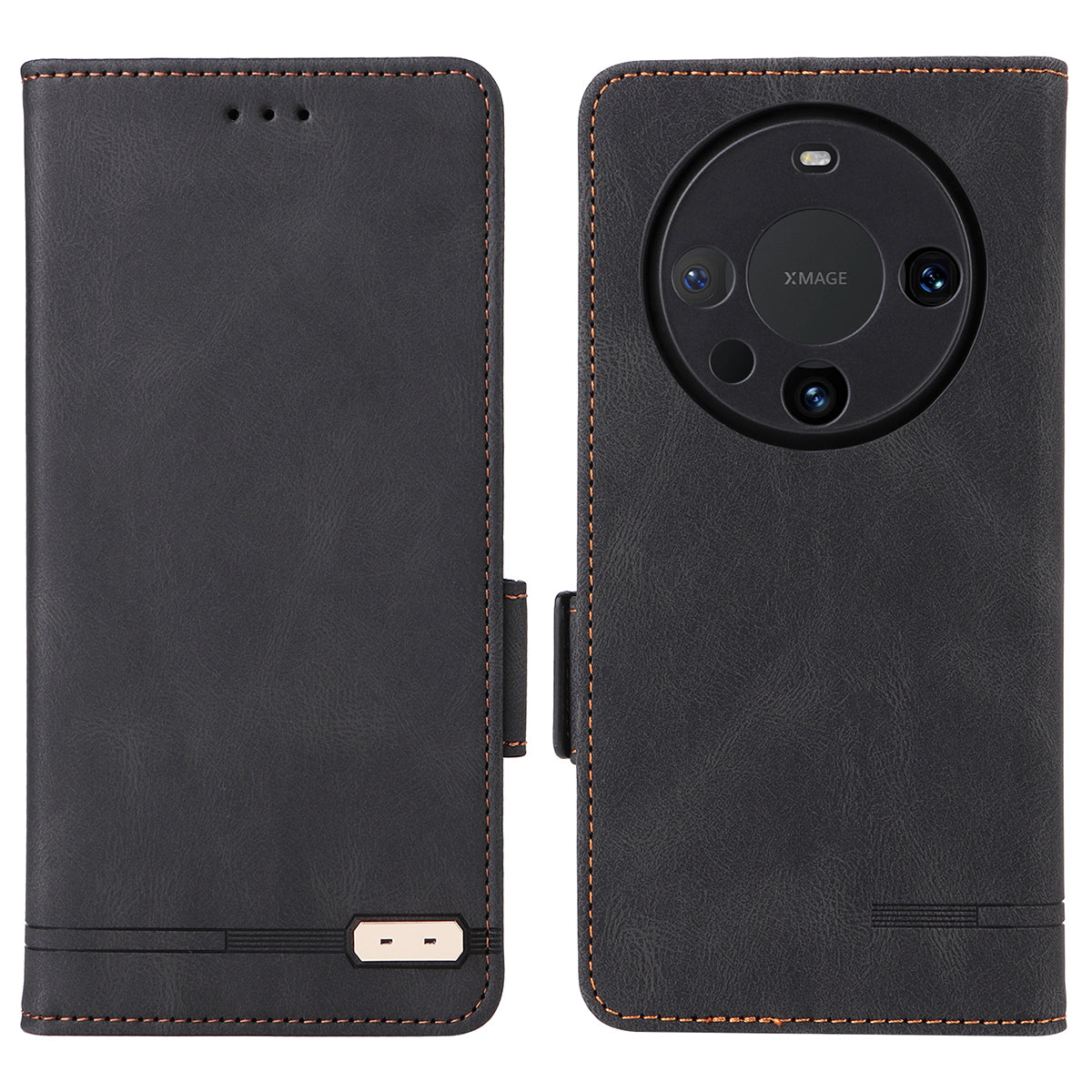 For Huawei Mate 60 PU Leather Protective Cover Hardware Decor Wallet Stand Phone Case