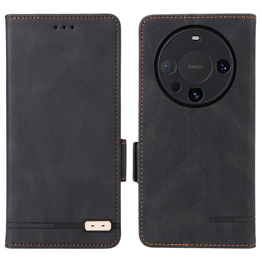 For Huawei Mate 60 PU Leather Protective Cover Hardware Decor Wallet Stand Phone Case