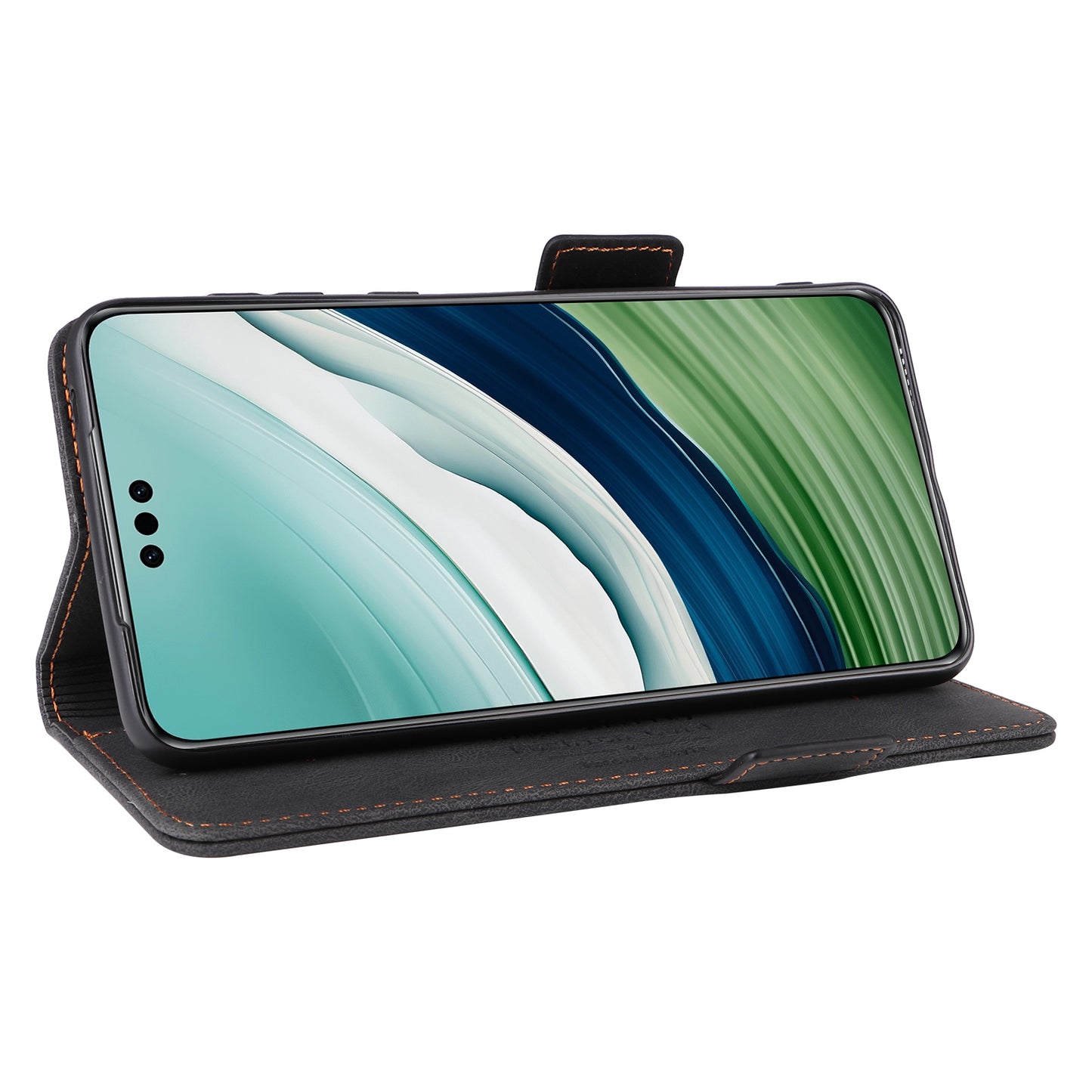 For Huawei Mate 60 PU Leather Protective Cover Hardware Decor Wallet Stand Phone Case