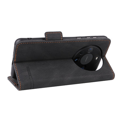 For Huawei Mate 60 PU Leather Protective Cover Hardware Decor Wallet Stand Phone Case