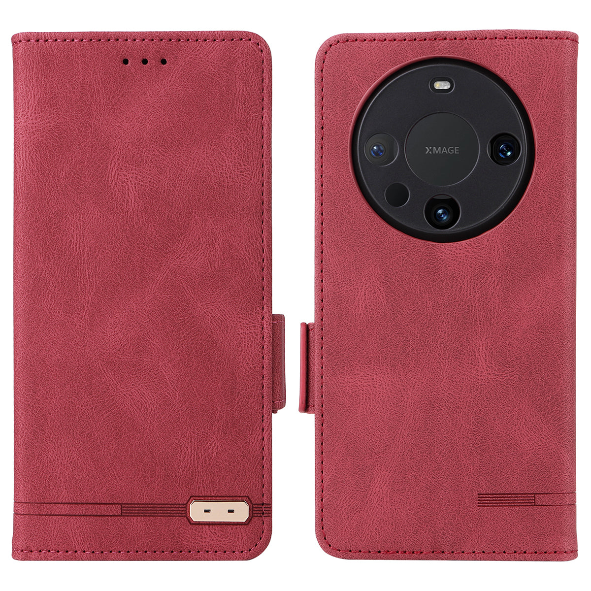 For Huawei Mate 60 PU Leather Protective Cover Hardware Decor Wallet Stand Phone Case