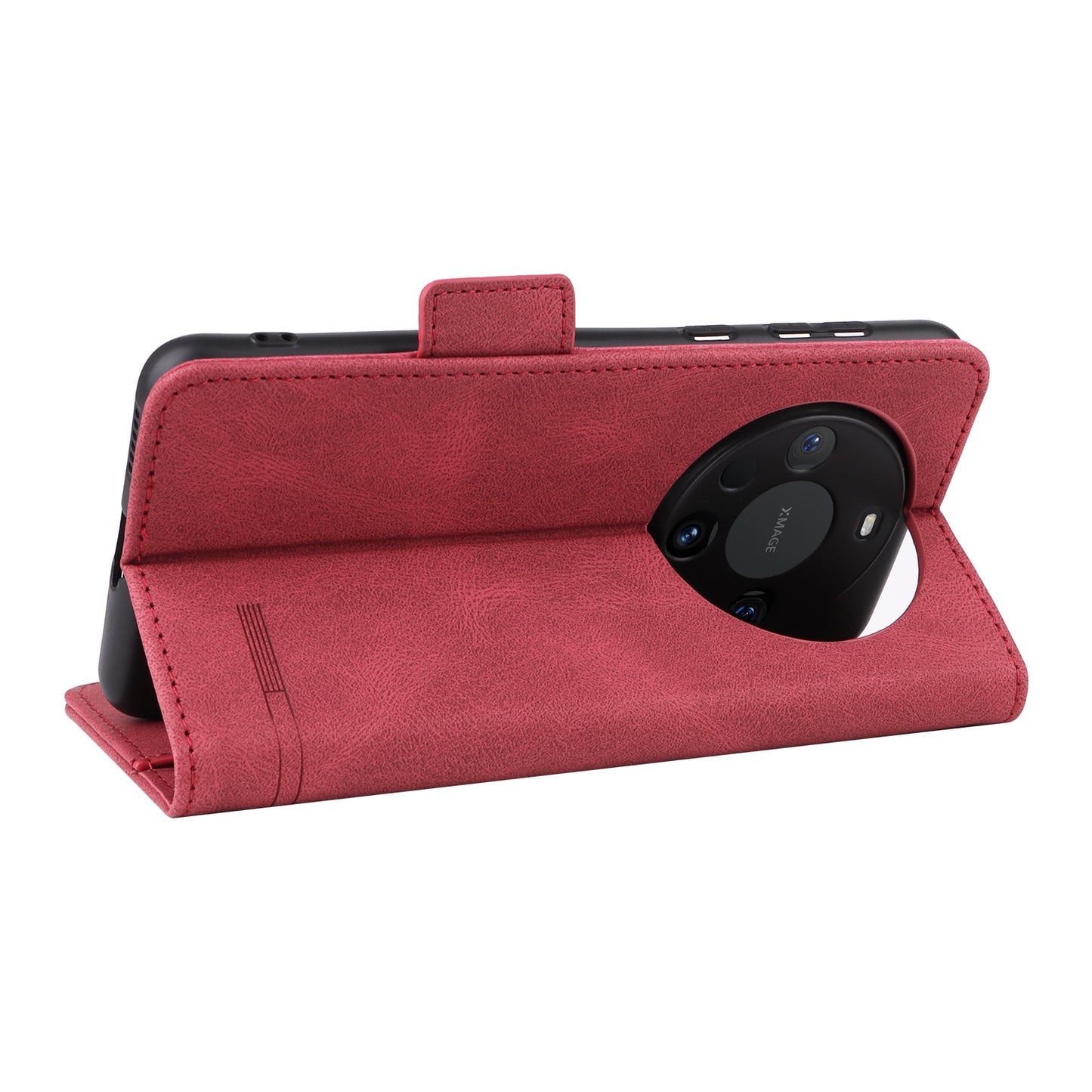 For Huawei Mate 60 PU Leather Protective Cover Hardware Decor Wallet Stand Phone Case