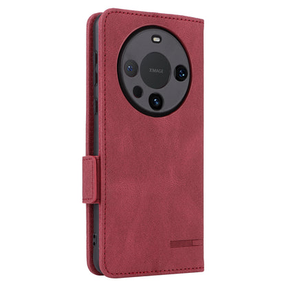 For Huawei Mate 60 PU Leather Protective Cover Hardware Decor Wallet Stand Phone Case