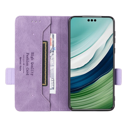 For Huawei Mate 60 PU Leather Protective Cover Hardware Decor Wallet Stand Phone Case