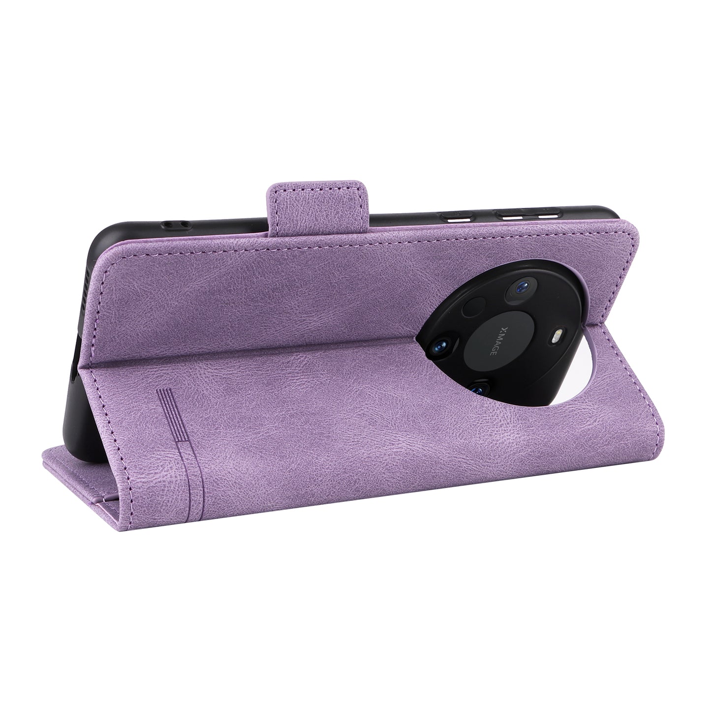 For Huawei Mate 60 PU Leather Protective Cover Hardware Decor Wallet Stand Phone Case