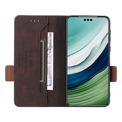 For Huawei Mate 60 PU Leather Protective Cover Hardware Decor Wallet Stand Phone Case