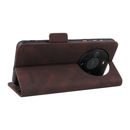 For Huawei Mate 60 PU Leather Protective Cover Hardware Decor Wallet Stand Phone Case