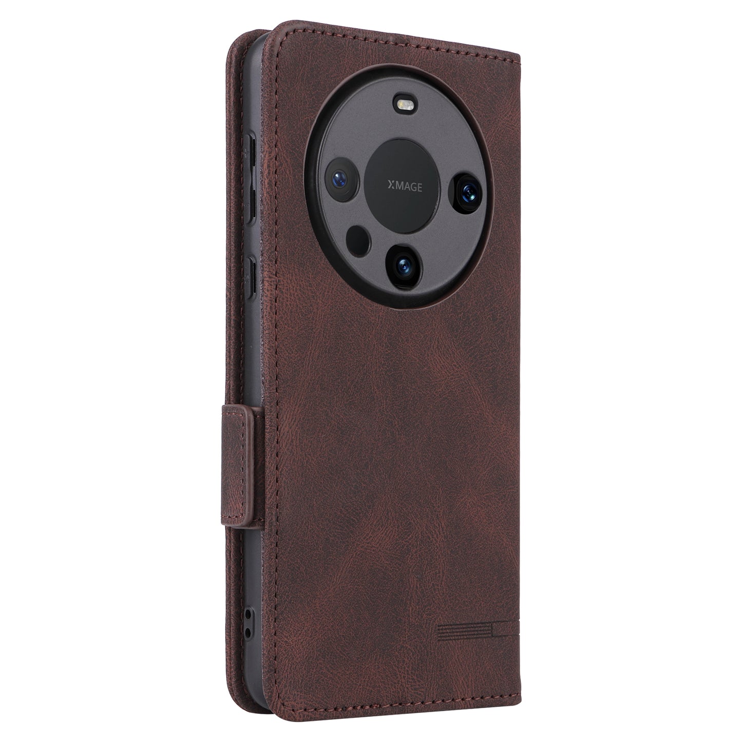 For Huawei Mate 60 PU Leather Protective Cover Hardware Decor Wallet Stand Phone Case