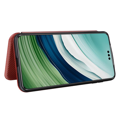 For Huawei Mate 60 Carbon Fiber Texture Card Holder Phone Case Leather Stand Anti-fall Cover
