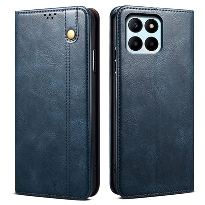 For Honor X6a 4G Stand Wallet Case PU Leather Phone Shell Waxy Crazy Horse Texture Mobile Phone Cover
