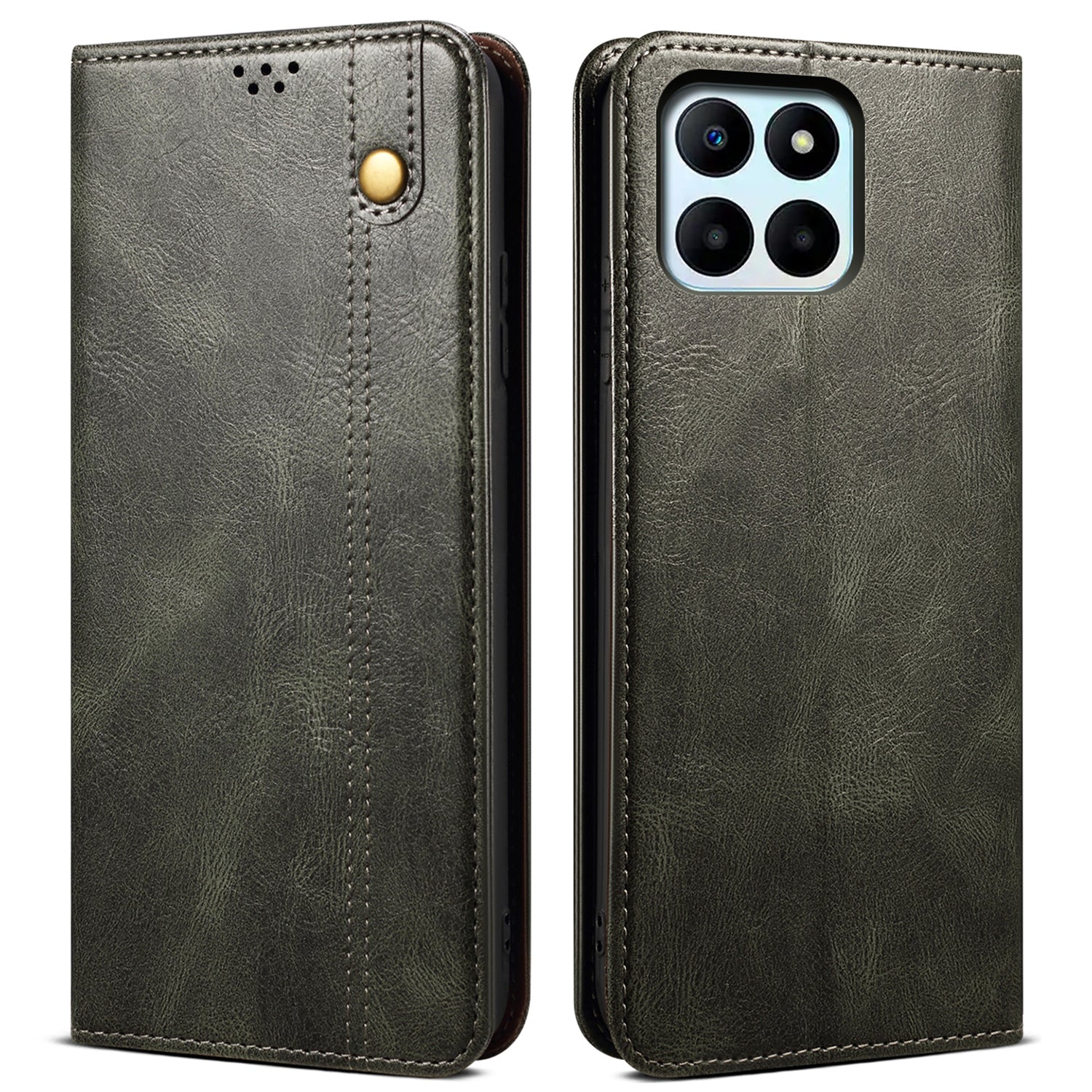 For Honor X6a 4G Stand Wallet Case PU Leather Phone Shell Waxy Crazy Horse Texture Mobile Phone Cover