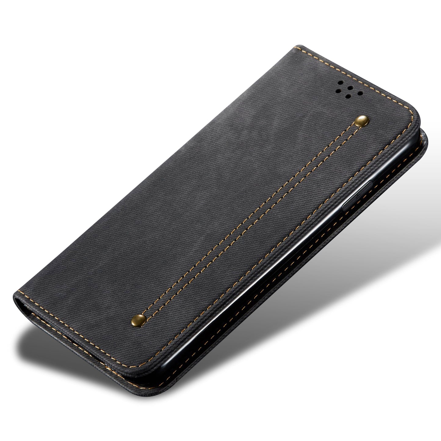 For Honor X6a 4G Phone Case Jeans Cloth Texture Flip Stand Wallet PU Leather Protective Phone Cover