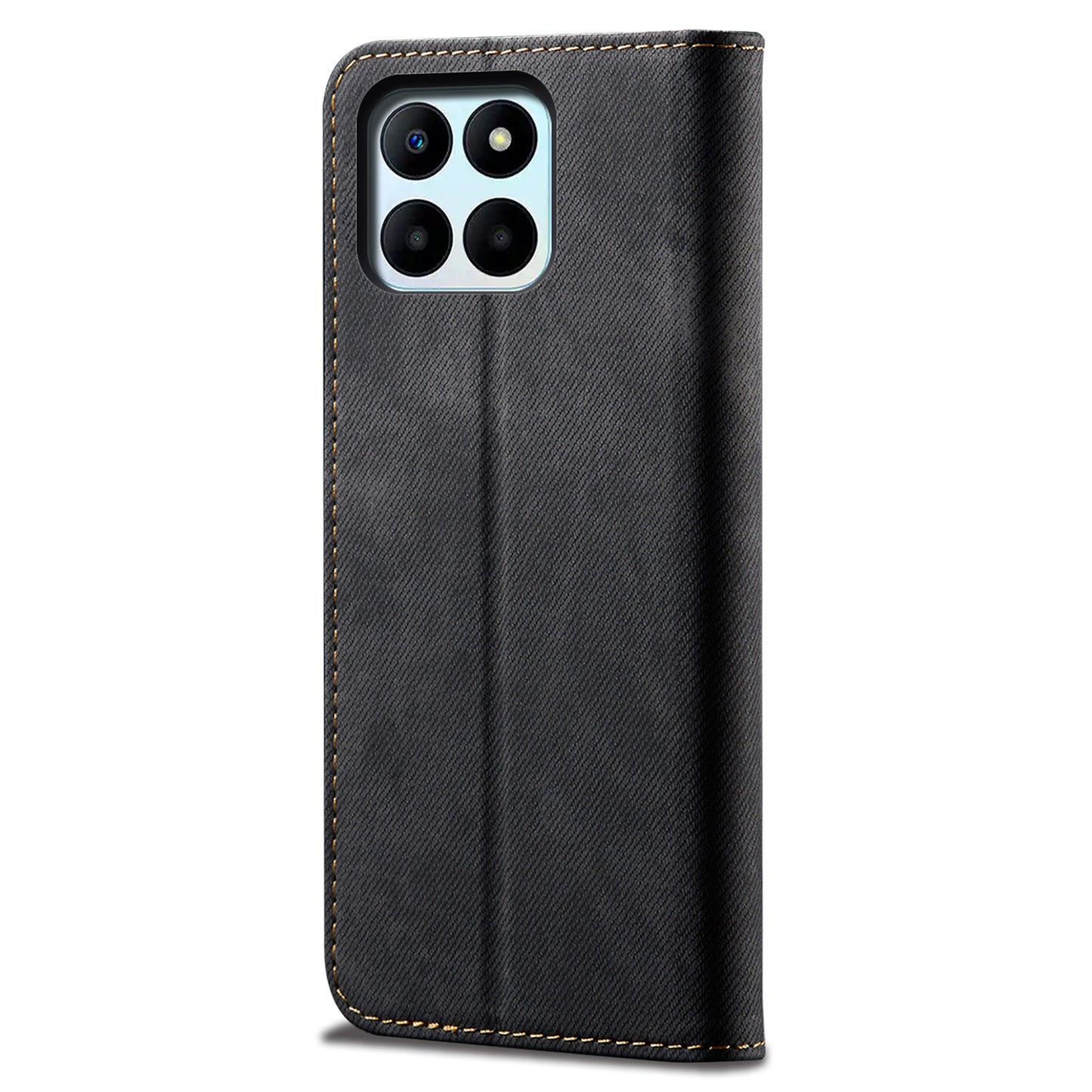 For Honor X6a 4G Phone Case Jeans Cloth Texture Flip Stand Wallet PU Leather Protective Phone Cover