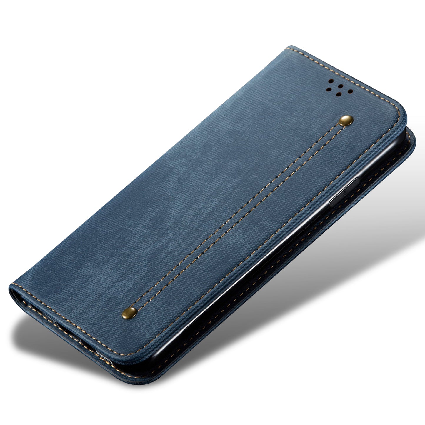 For Honor X6a 4G Phone Case Jeans Cloth Texture Flip Stand Wallet PU Leather Protective Phone Cover