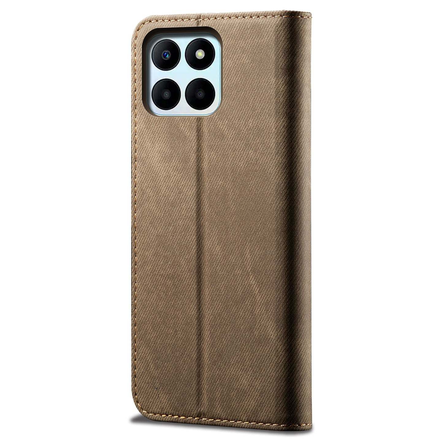For Honor X6a 4G Phone Case Jeans Cloth Texture Flip Stand Wallet PU Leather Protective Phone Cover