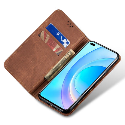 For Honor X6a 4G Phone Case Jeans Cloth Texture Flip Stand Wallet PU Leather Protective Phone Cover