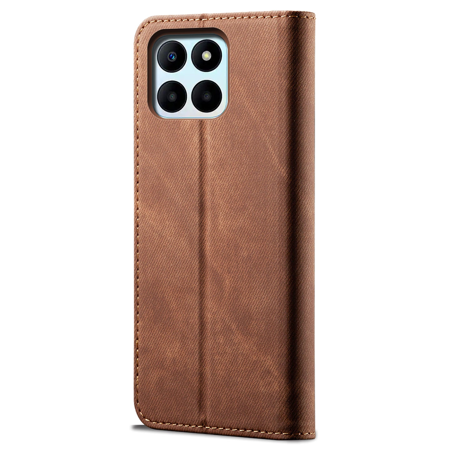For Honor X6a 4G Phone Case Jeans Cloth Texture Flip Stand Wallet PU Leather Protective Phone Cover