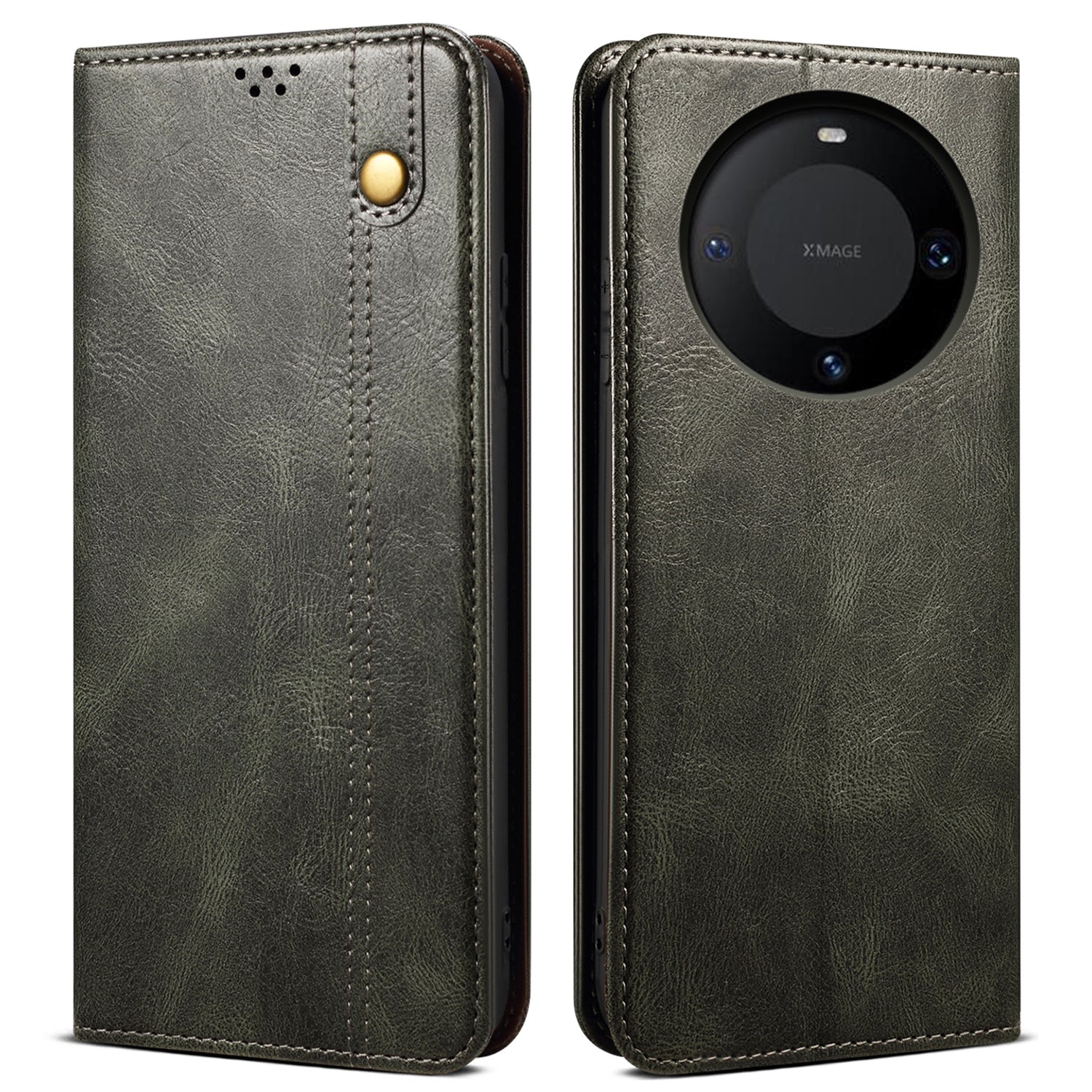 For Huawei Mate 60 Pro+ Waxy Crazy Horse Texture Phone Cover Stand Wallet PU Leather Phone Shell Case