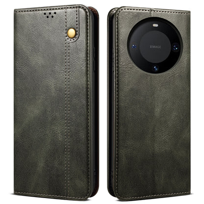 For Huawei Mate 60 Pro+ Waxy Crazy Horse Texture Phone Cover Stand Wallet PU Leather Phone Shell Case