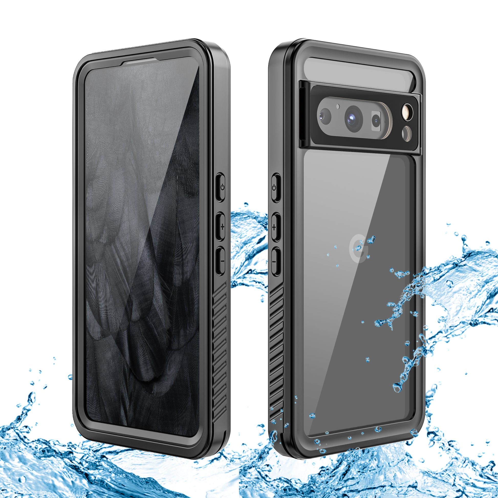 FS Series IP68 Waterproof Cover for Google Pixel 8 Pro , PC+TPU Snorkelling Dustproof Clear Phone Case