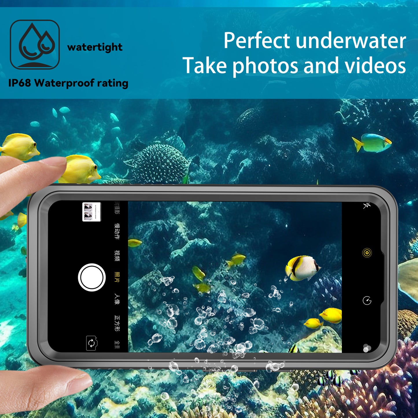 FS Series IP68 Waterproof Cover for Google Pixel 8 Pro , PC+TPU Snorkelling Dustproof Clear Phone Case