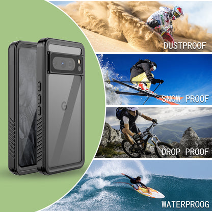 FS Series IP68 Waterproof Cover for Google Pixel 8 Pro , PC+TPU Snorkelling Dustproof Clear Phone Case