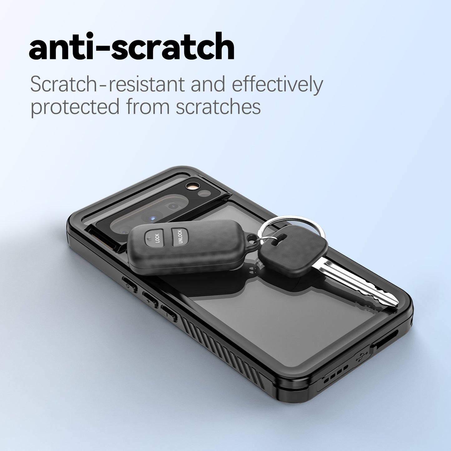 FS Series IP68 Waterproof Cover for Google Pixel 8 Pro , PC+TPU Snorkelling Dustproof Clear Phone Case