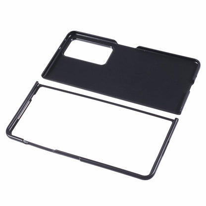 For Honor Magic V2 5G Case Anti-scratch Litchi Texture PC+Genuine Leather Phone Cover