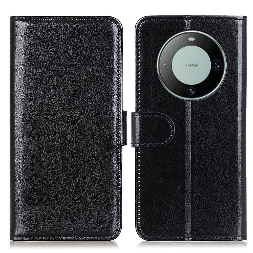 For Huawei Mate 60 PU Leather Wallet Phone Case Crazy Horse Texture Stand Cover