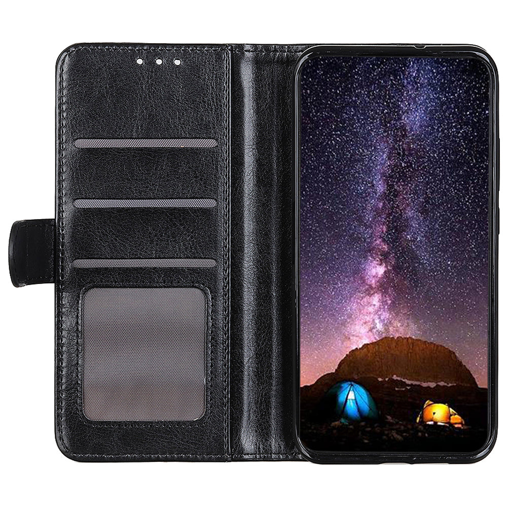 For Huawei Mate 60 PU Leather Wallet Phone Case Crazy Horse Texture Stand Cover