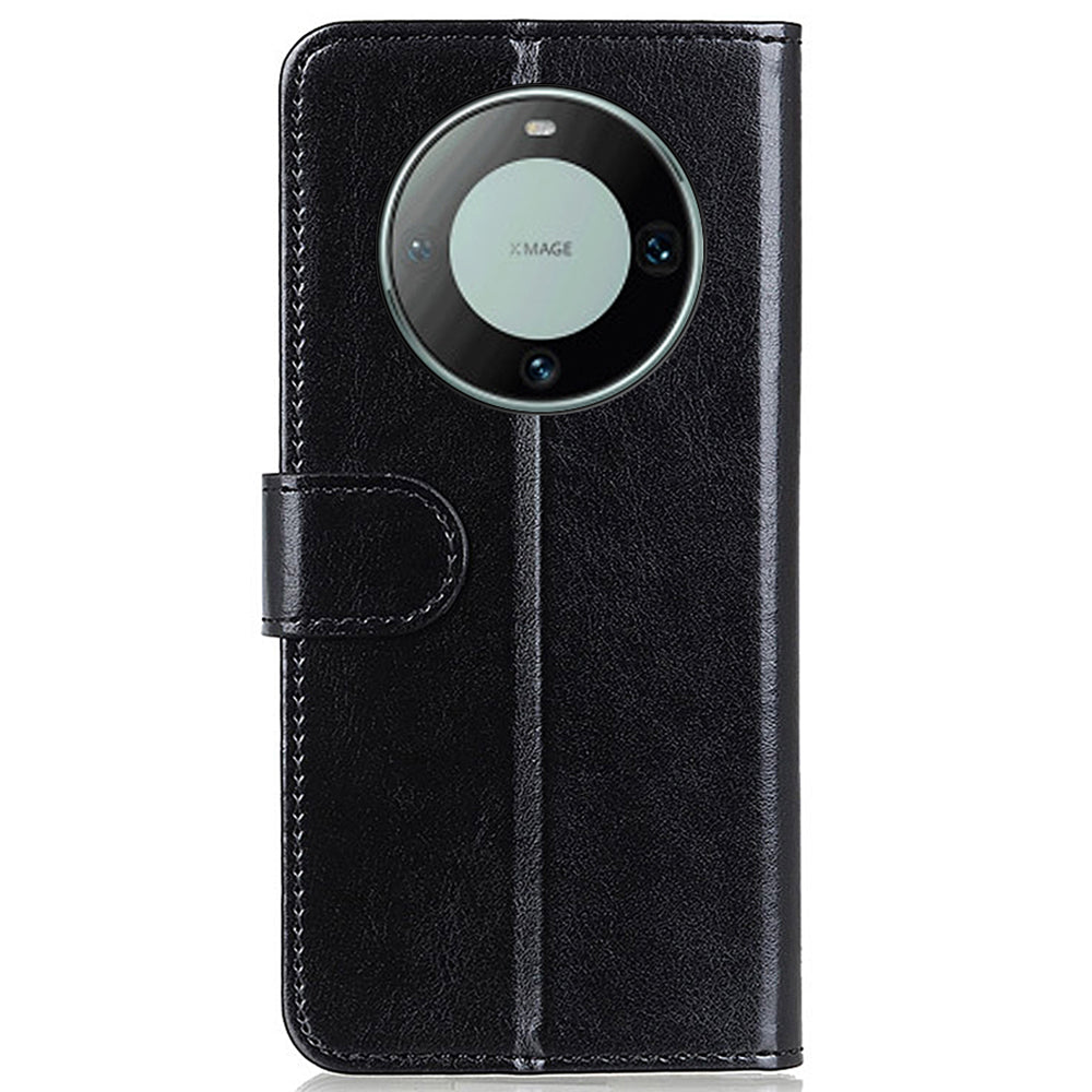 For Huawei Mate 60 PU Leather Wallet Phone Case Crazy Horse Texture Stand Cover