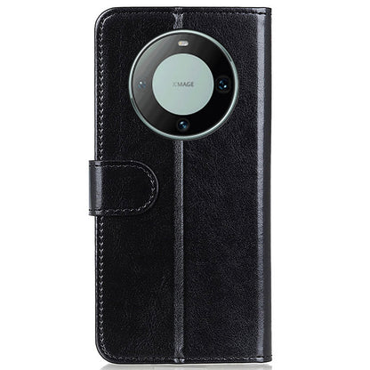 For Huawei Mate 60 PU Leather Wallet Phone Case Crazy Horse Texture Stand Cover