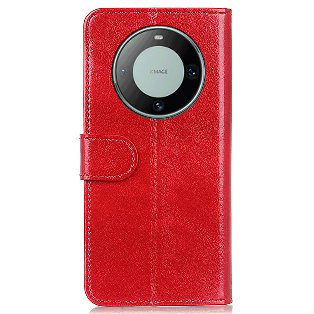 For Huawei Mate 60 PU Leather Wallet Phone Case Crazy Horse Texture Stand Cover