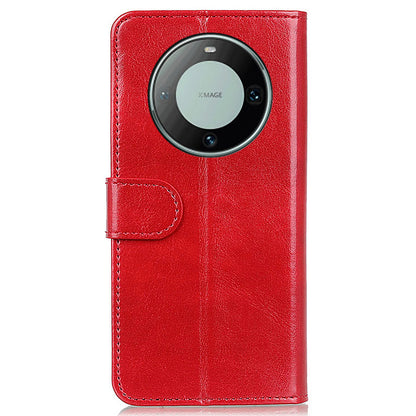For Huawei Mate 60 PU Leather Wallet Phone Case Crazy Horse Texture Stand Cover