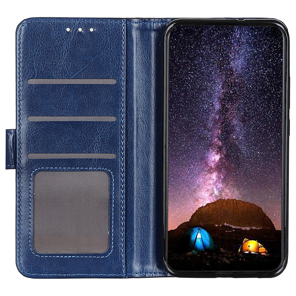 For Huawei Mate 60 PU Leather Wallet Phone Case Crazy Horse Texture Stand Cover