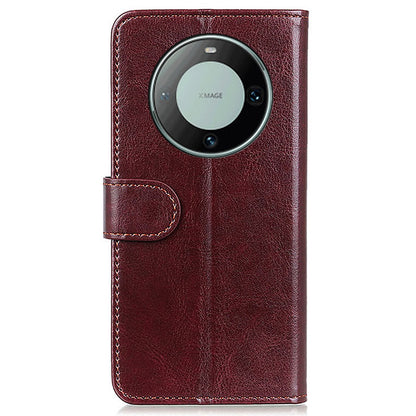For Huawei Mate 60 PU Leather Wallet Phone Case Crazy Horse Texture Stand Cover
