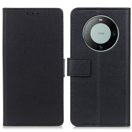 For Huawei Mate 60 Mobile Phone Anti-drop Shell Textured PU Leather Wallet Stand Case