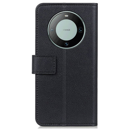 For Huawei Mate 60 Mobile Phone Anti-drop Shell Textured PU Leather Wallet Stand Case