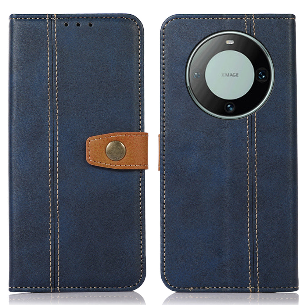 For Huawei Mate 60 PU Leather Smartphone Case Calf Texture Wallet Stand Cover